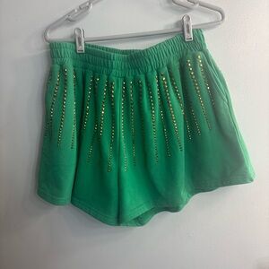 Green Beaded Women's Shorts